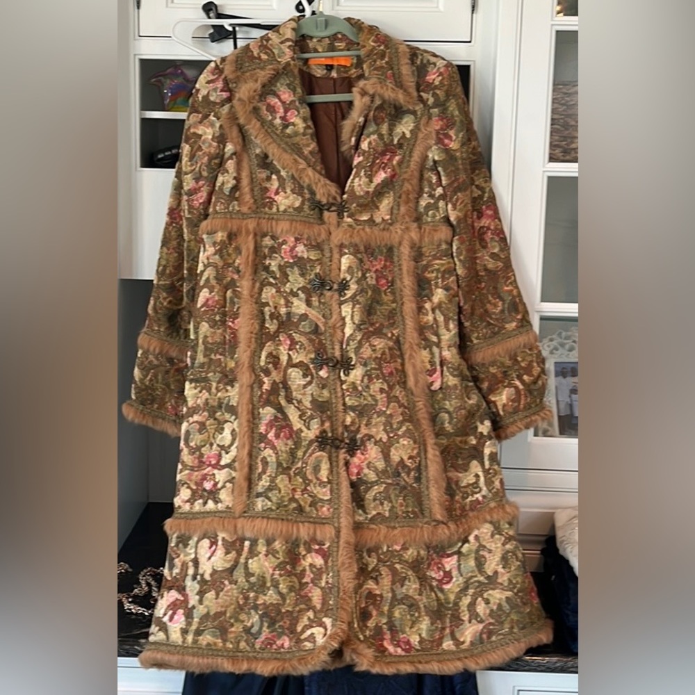 Cynthia Steffe fur accented coat